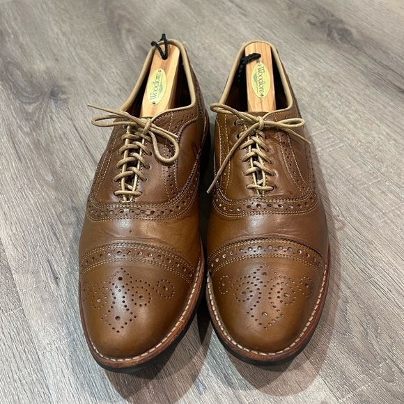 Allen Edmonds 11.5 Rush Street Antique Brown Brogue Wingtip Vibram Sole Oxford - Picture 6 of 13